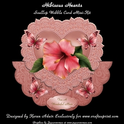 Hibiscus Heart - Scallop Shaped Wobble Card Mini-Kit