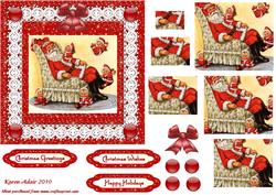 Santa Babies 'n Lace Square Pyramid Card Front