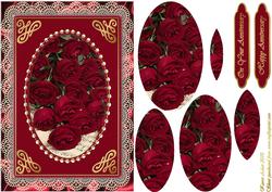 Roses, 'satin 'n Lace A5 Pyramid Card Front