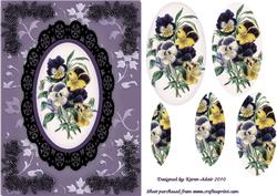 Pansy Perfection 'n Lace Pyrmid Card Front