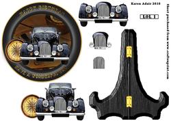 Vintage Car 3D Birthday Step by Step Plate Card