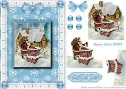 Santa's Here 'n Lace A5 Step by Step Card Front