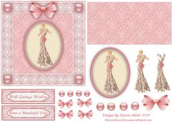 Art Deco Lady 'n Lace Easel Card with Step by Step