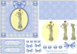 Art Deco Lady 'n Lace Easel Card with Step by Step 2