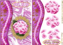 Rhododendron, Satin 'n Gems, A5 Step by Step Card Front