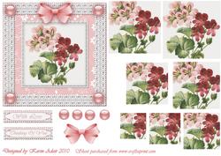 Floral Delight 'n Lace Needlepoint Square Pyramid Card Front