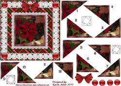 Christmas Poinsettia 'n Lace Spiral Tunnel Card