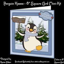 Penguin Kisses 8 Square Card Mini-Kit