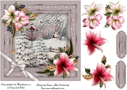 Festive Flowers Card Front with Step by Step