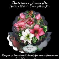 Christmas Amaryllis Scallop Shaped Wobble Card Mini-Kit