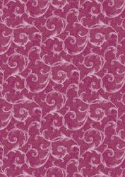Leafy Scrolls in Burgundy