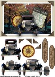Vintage 3D Car Step by Step
