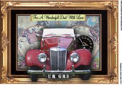 Vintage Red Mg A4 Card Front