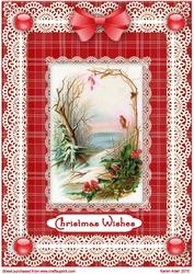 Christmas Scene 'n Lace A4 Card Front