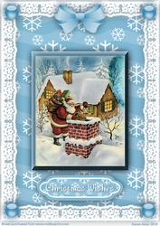 Santa's Here 'n Lace A4 Card Front
