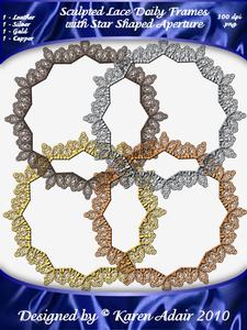Sculpted Lace Doilys with Star Shaped Aperture