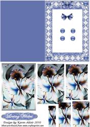Blooms in Blue Aperture Card with Pyramid