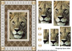 Celtic Lion 'n Lace A5 Pyramid Card Front
