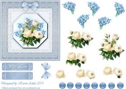 Roses, Violets 'n Lace in Blue Step by Step
