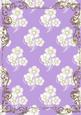 Embossed Pansies on Lilac with Gold Frame Card Front