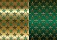 Christmas Flourish Stars in Green and Gold Backgrounds