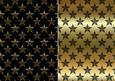Christmas Flourish Stars in Black and Gold Backgrounds