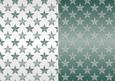 Christmas Flourish Stars in Green and White Backgrounds