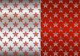 Christmas Flourish Stars in Red and Silver Backgrounds