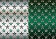 Christmas Flourish Stars in Green and Silver Backgrounds