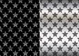 Christmas Flourish Stars in Black and Silver Backgrounds