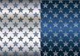 Christmas Flourish Stars in Blue and Silver Backgrounds