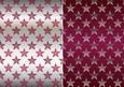 Christmas Flourish Stars in Burgundy and Silver Backgrounds