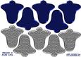 3D Bell Tree Decoration in Blue and Silver