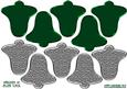 3D Bell Tree Decoration in Green and Silver