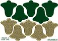 3D Bell Tree Decoration in Green and Gold