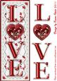 Love Large, Tall Dl Card Front and Step by Step in Red