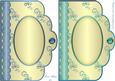 Swirls and Curls Scallop Card Fronts - Turquoise and Aqua