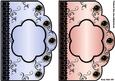 Scallop Swirls 'n Lace Card Fronts - Blue and Peach