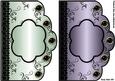 Scallop Swirls 'n Lace Card Fronts - Green and Mauve