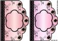 Scallop Swirls 'n Lace Card Fronts - Salmon and Pink