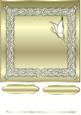 Butterflies and Lace Square Card Front in Gold Shimmer