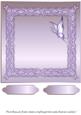 Butterflies and Lace Square Card Front in Lilac