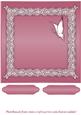 Butterflies and Lace Square Card Front in Rose Pink