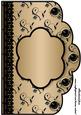 Floral A4 Scallop Edge 'n Lace Card Front - Beige