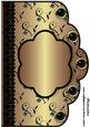 Floral A4 Scallop Edge 'n Lace Card Front - Bronze