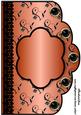 Floral A4 Scallop Edge 'n Lace Card Front - Burnt Orange