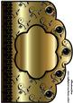 Floral A4 Scallop Edge 'n Lace Card Front - Gold