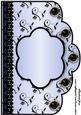 Floral A4 Scallop Edge 'n Lace Card Front - Light Blue