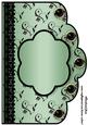Floral A4 Scallop Edge 'n Lace Card Front - Mint Green