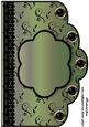 Floral A4 Scallop Edge 'n Lace Card Front - Olive Green